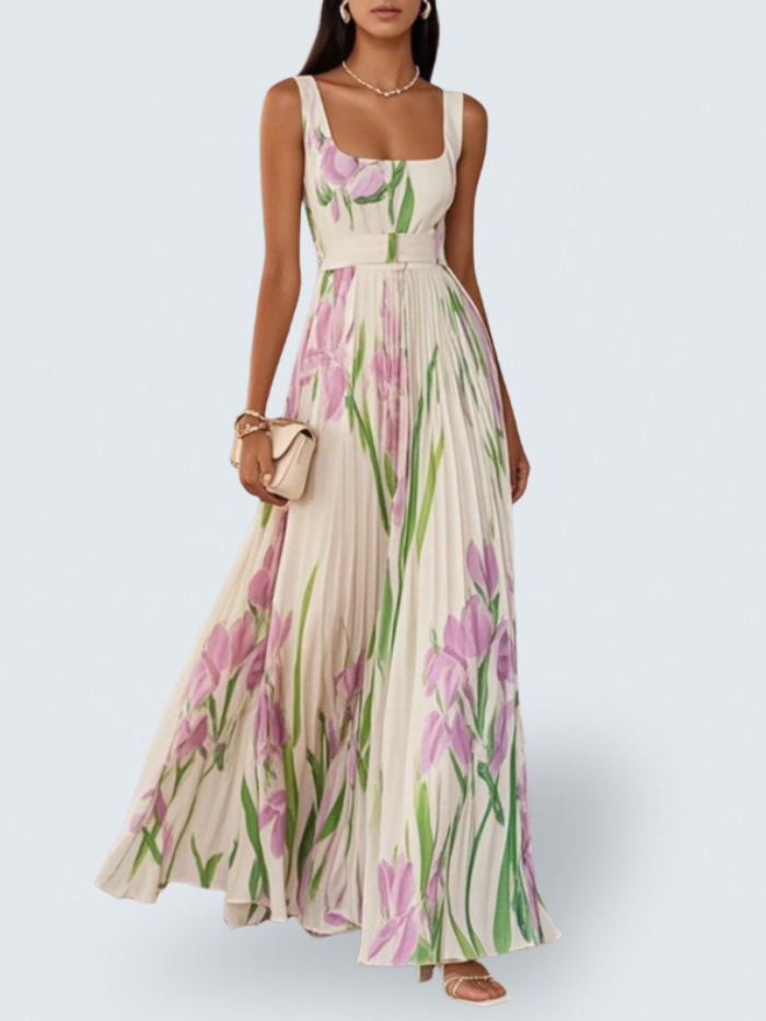Toronto Couture™ | Floral Pleated Maxi Dress