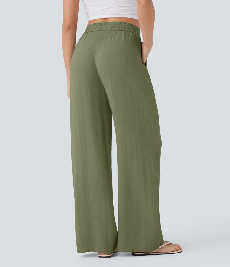Maison™ | High Waisted Drawstring Pocket Wide Leg