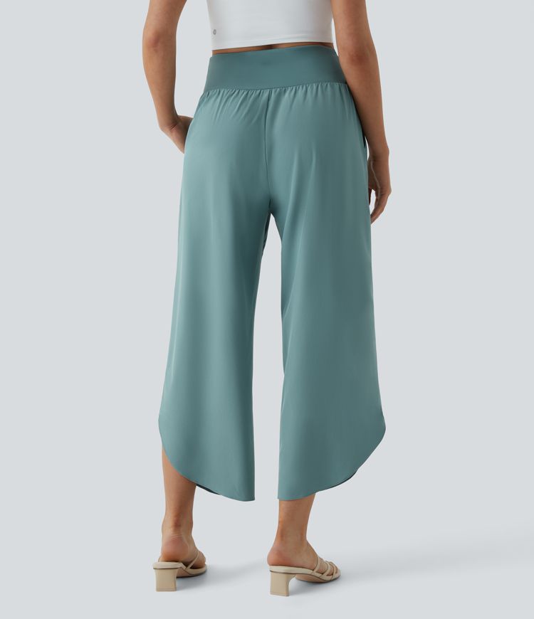 Maison™ | High Waisted Crossover Side Pocket Split Quick Dry Resort Pants