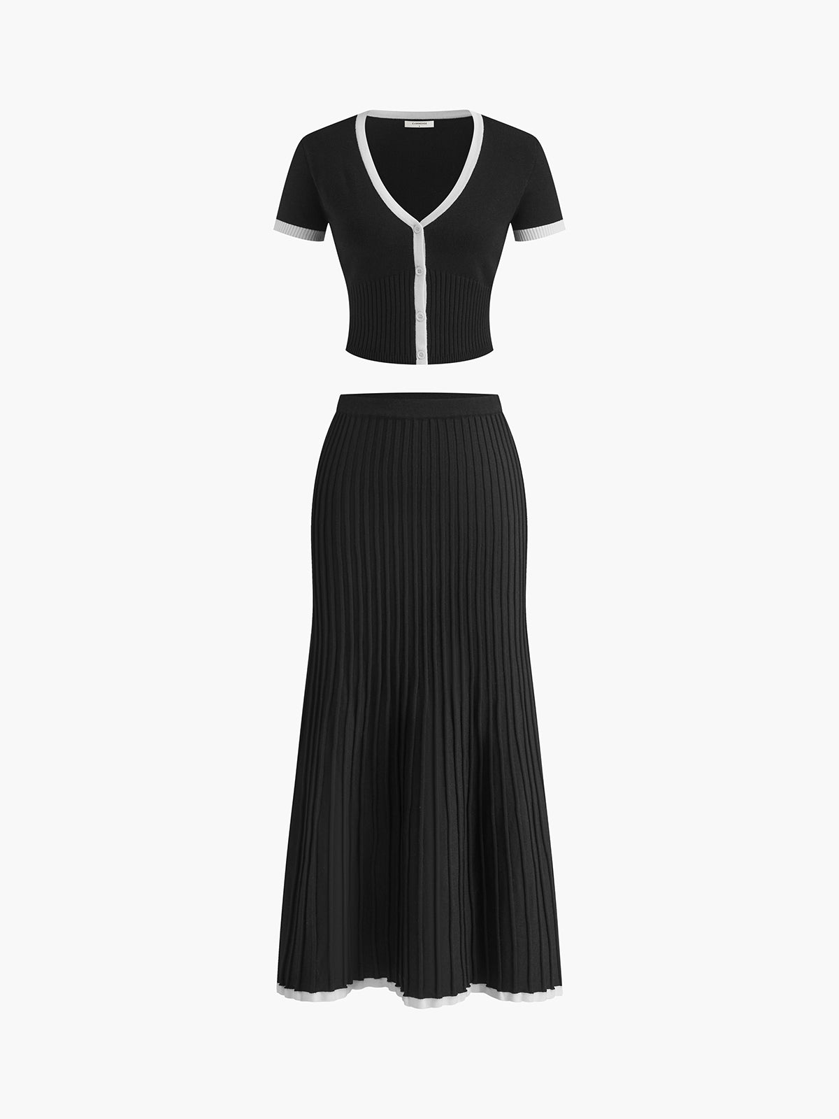 Maison™ | Minimalism Contrast Trim Skirt Set