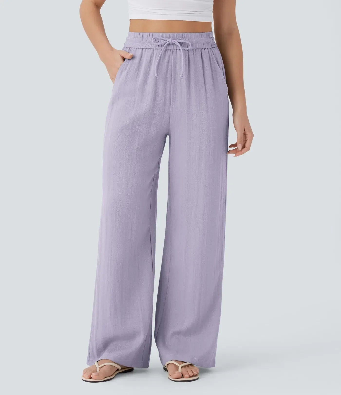 Maison™ | High Waisted Drawstring Pocket Wide Leg