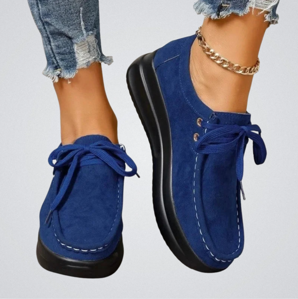Tonja – Lace Up Suede Shoes With Non Slip Sole