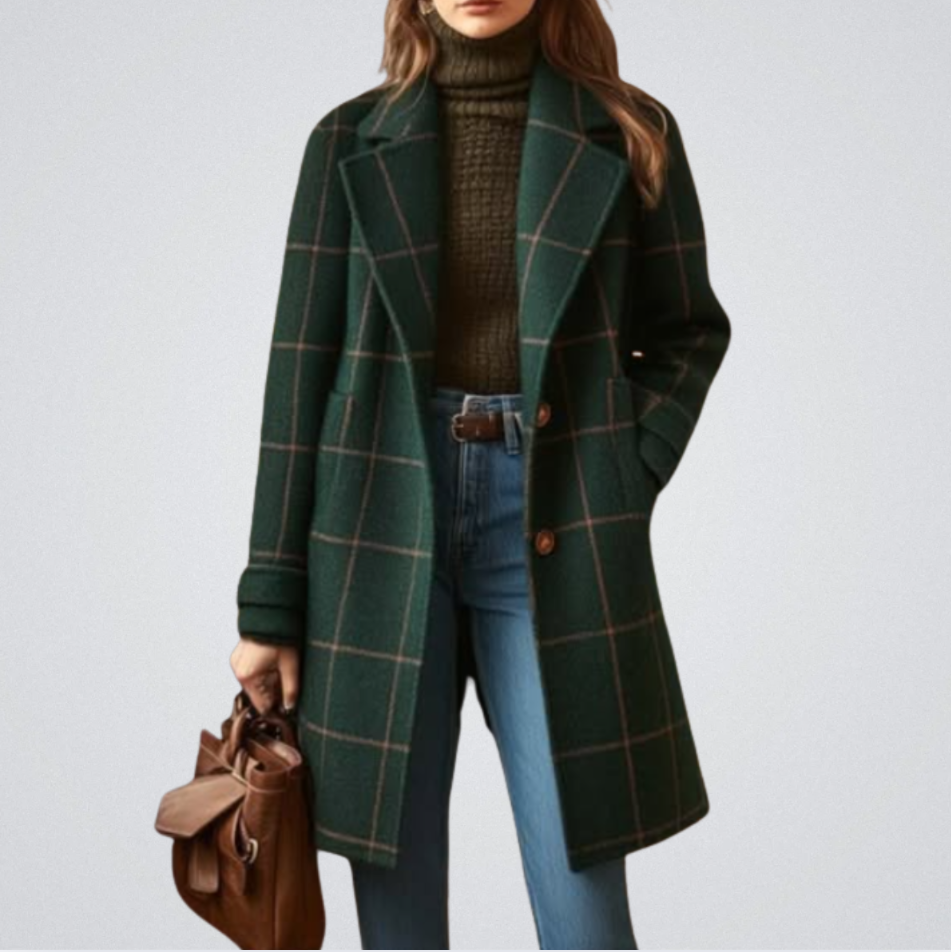 Kaitlyn™ – Retro Plaid Coat for Timeless Elegance