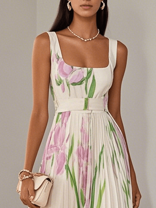 Toronto Couture™ | Floral Pleated Maxi Dress