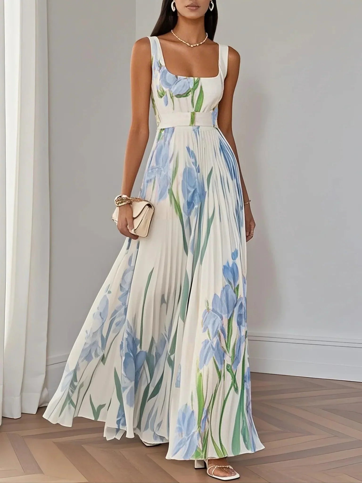 Toronto Couture™ | Floral Pleated Maxi Dress
