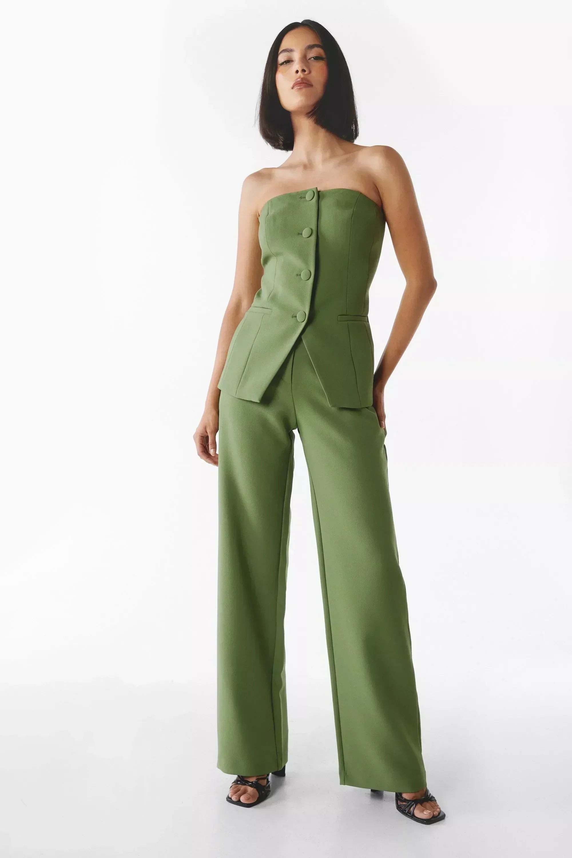 Maison™ | Strapless Button-Down Jumpsuit