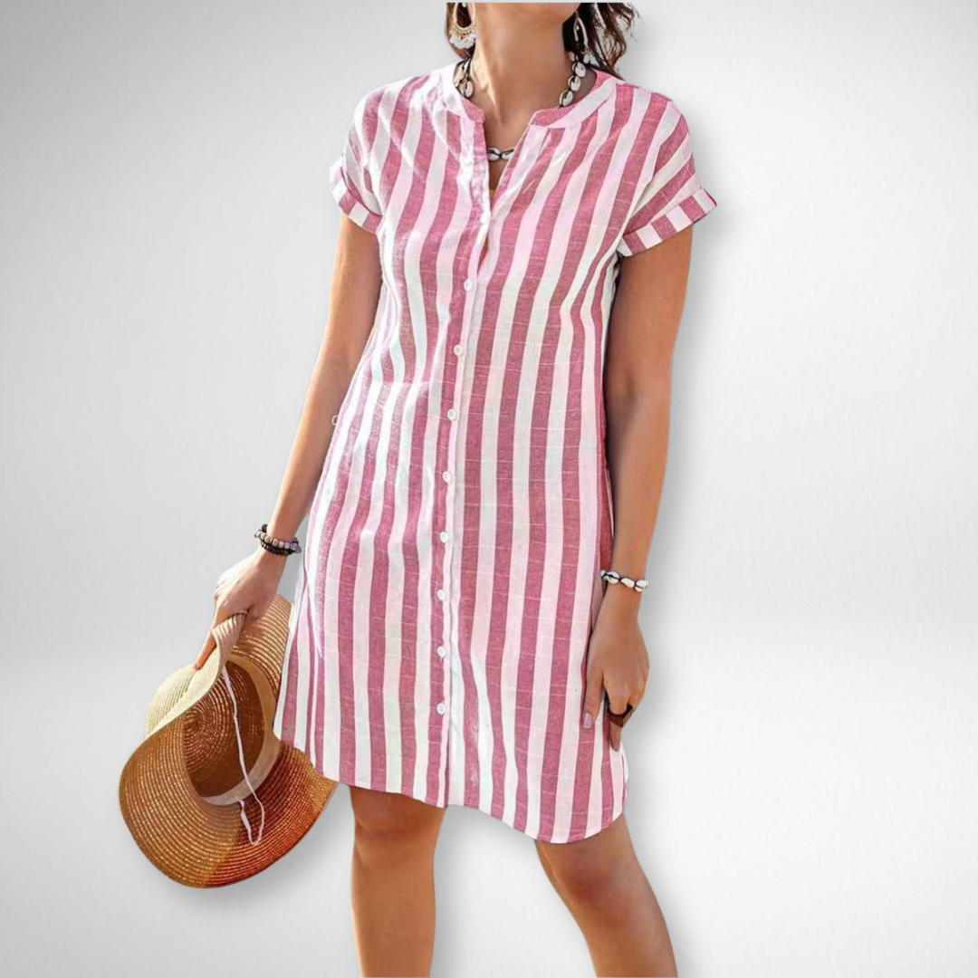 Toronto Couture™ | Elegant Striped Shirt Dress