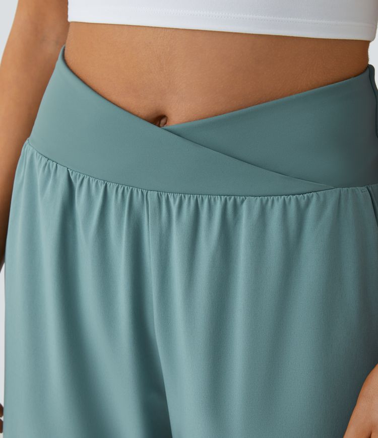 Maison™ | High Waisted Crossover Side Pocket Split Quick Dry Resort Pants