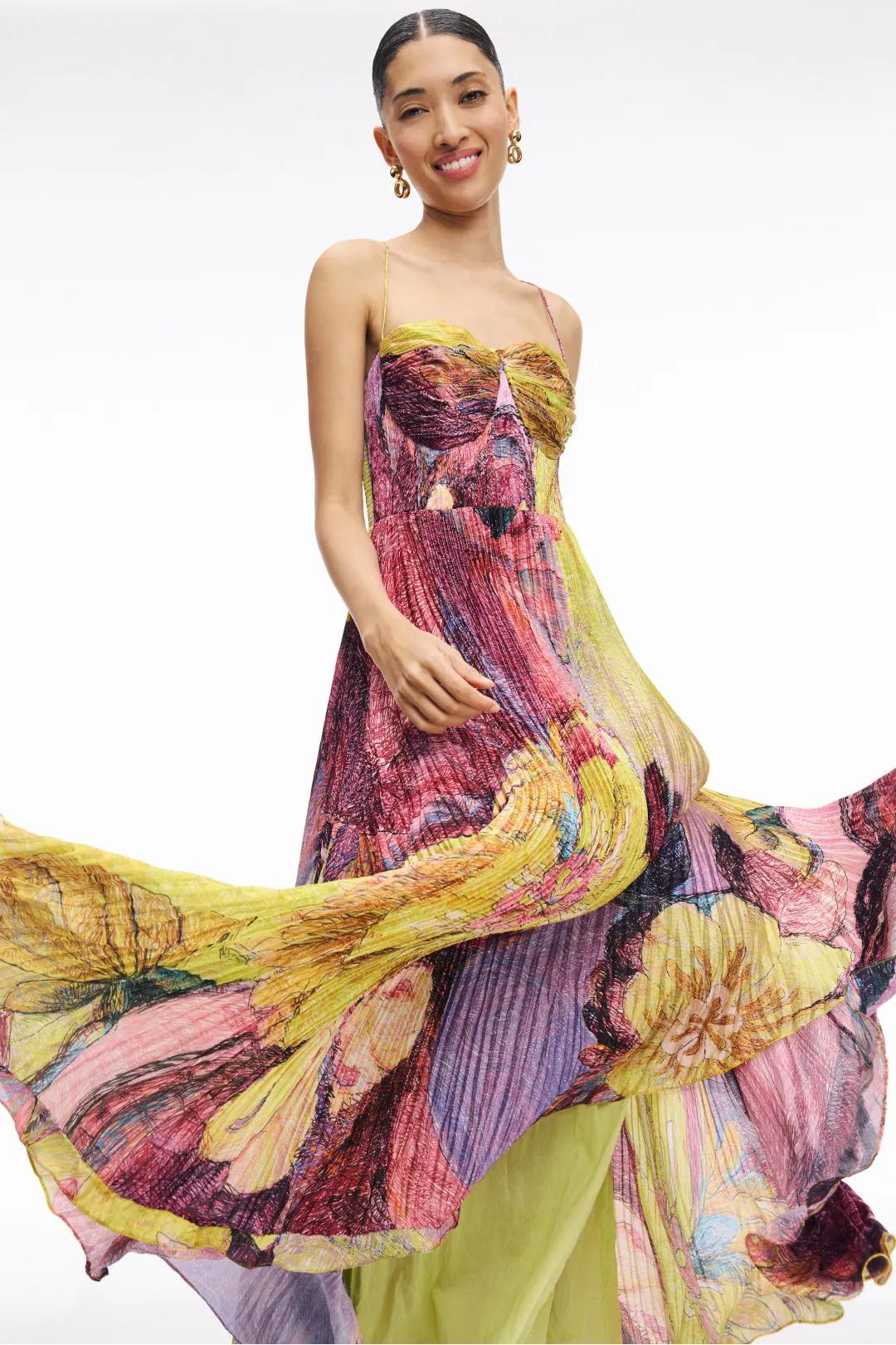 Toronto Couture™ | Multicolored Ikat Print Maxi Dress