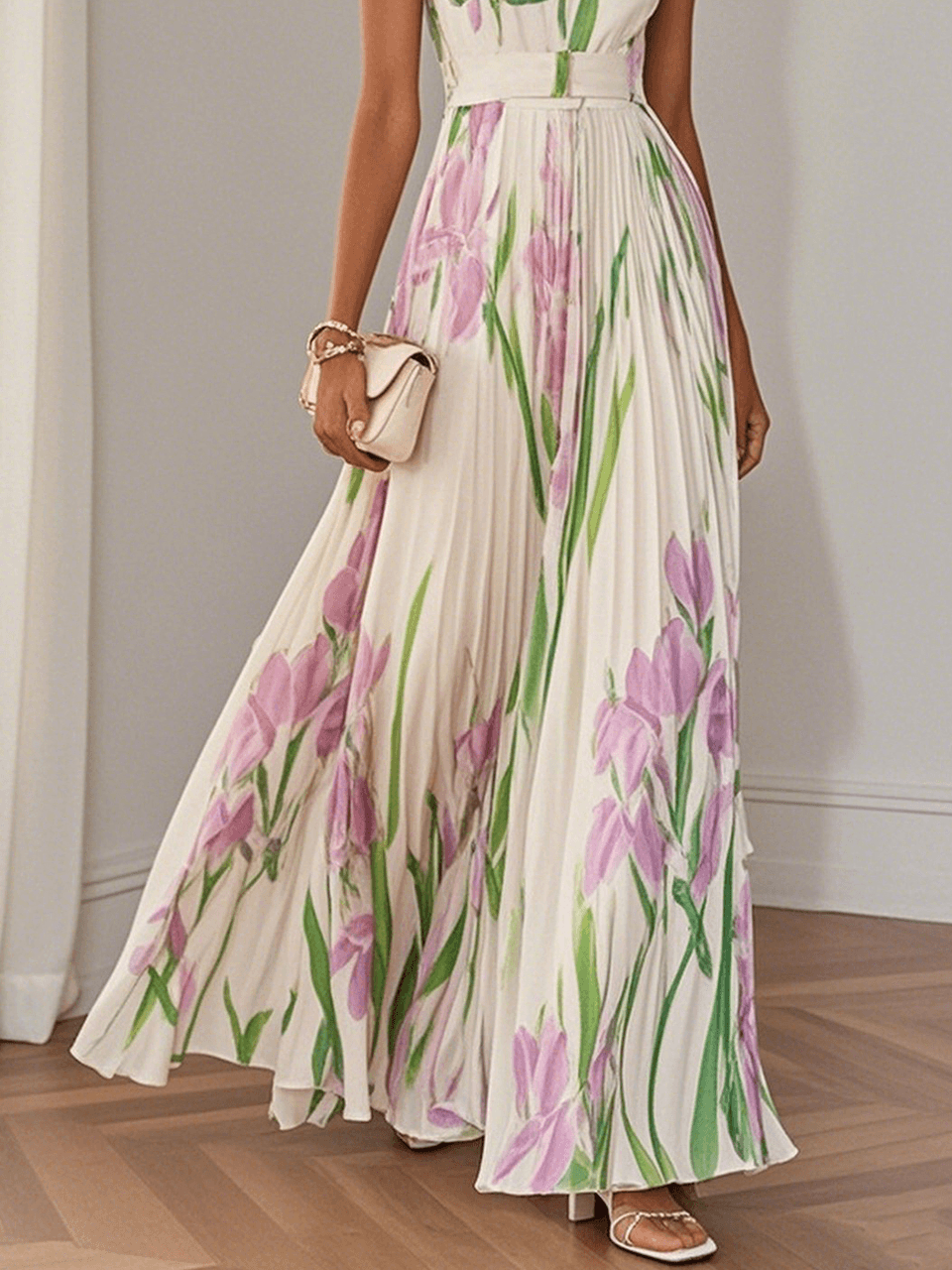 Toronto Couture™ | Floral Pleated Maxi Dress