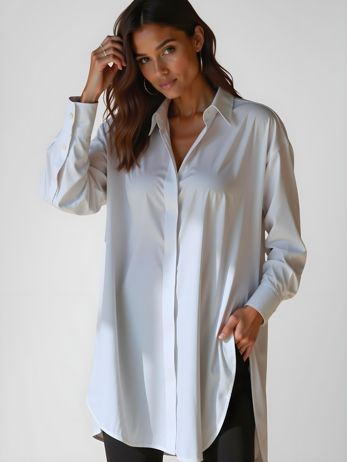 Maison™ | Oversized Lapel Shirt Dress