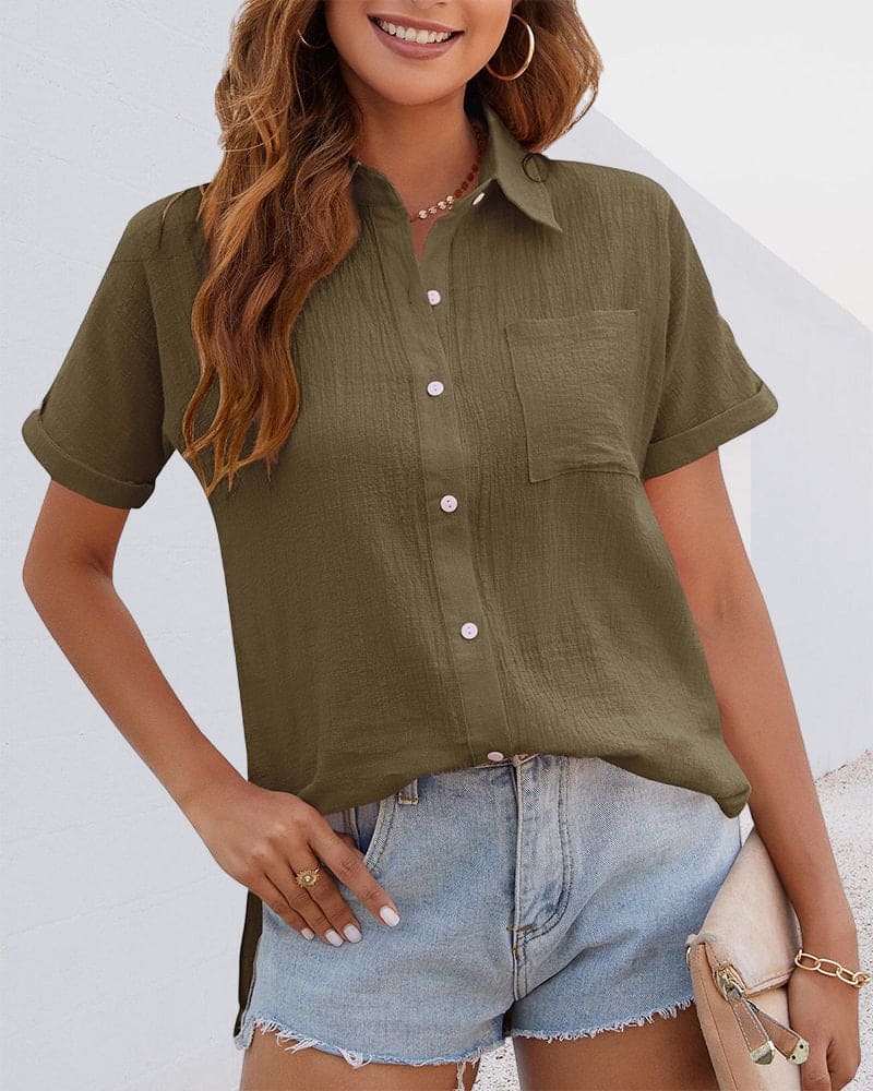 Maison™ | Breezy Button-Up Blouse