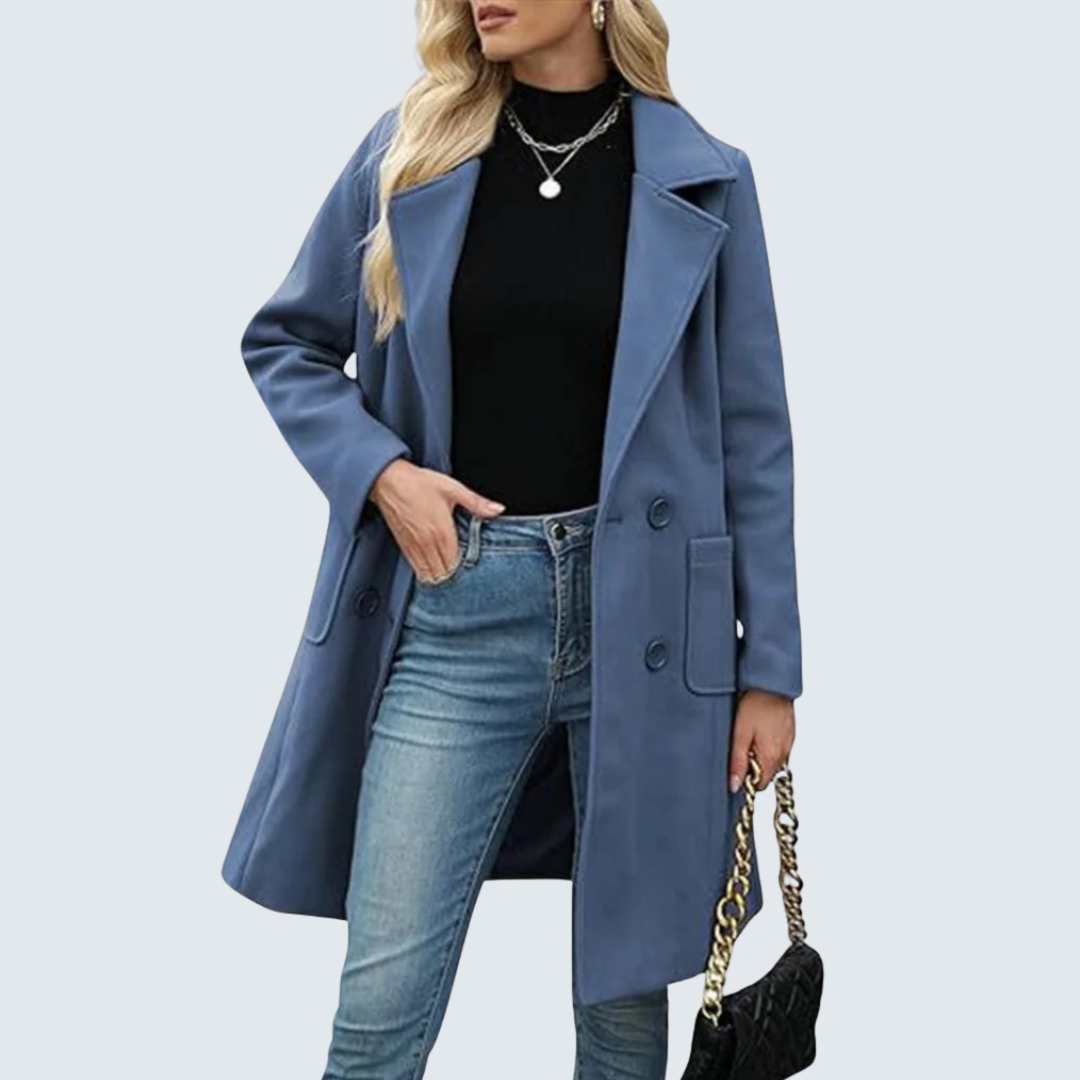 DEMI™ | Casual Mid Length Button Open Front Coat