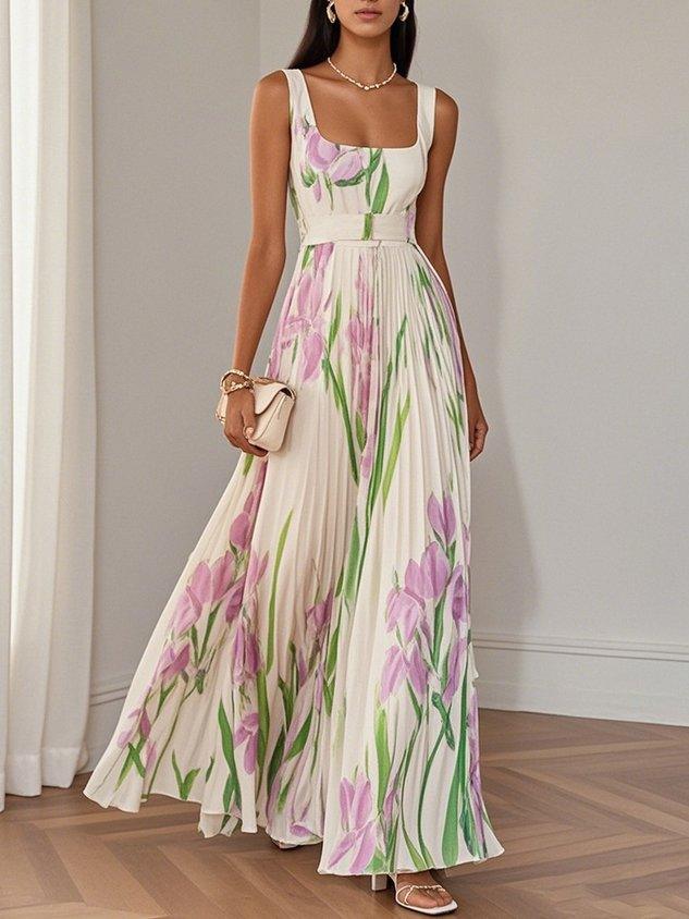 Toronto Couture™ | Floral Pleated Maxi Dress