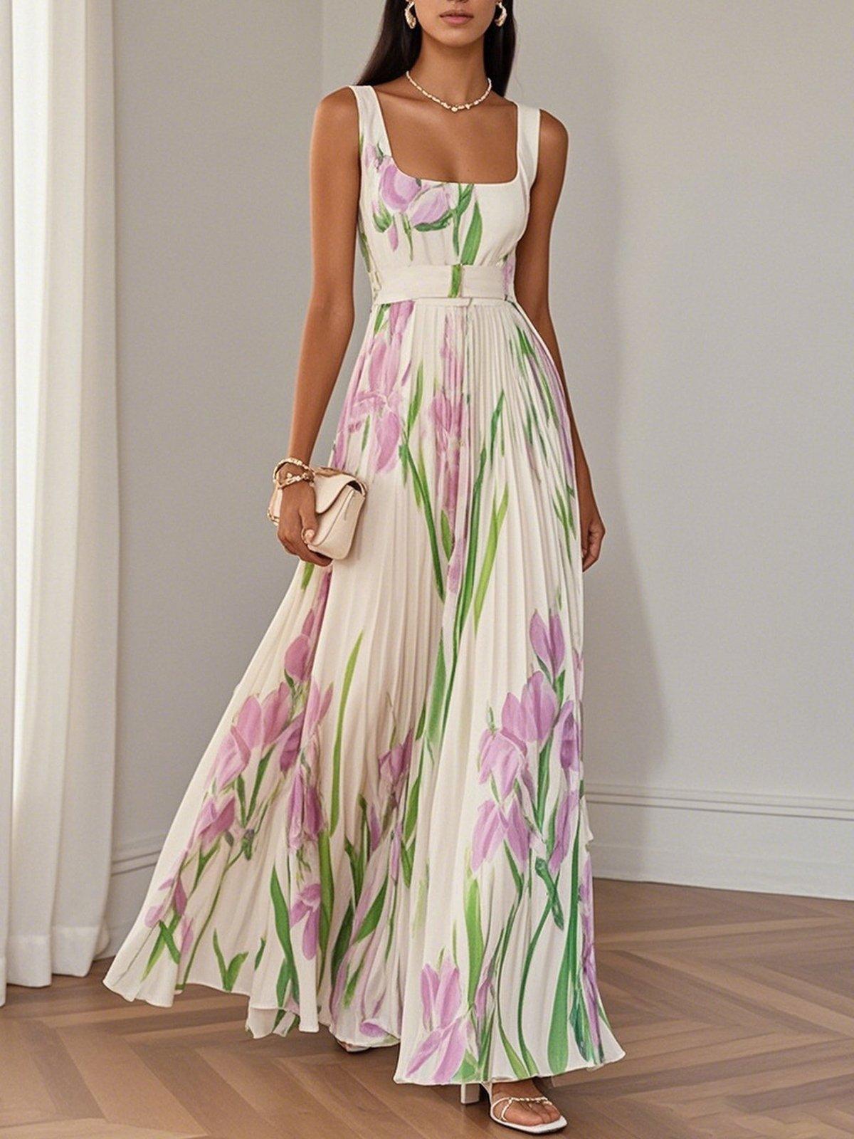 Toronto Couture™ | Floral Pleated Maxi Dress
